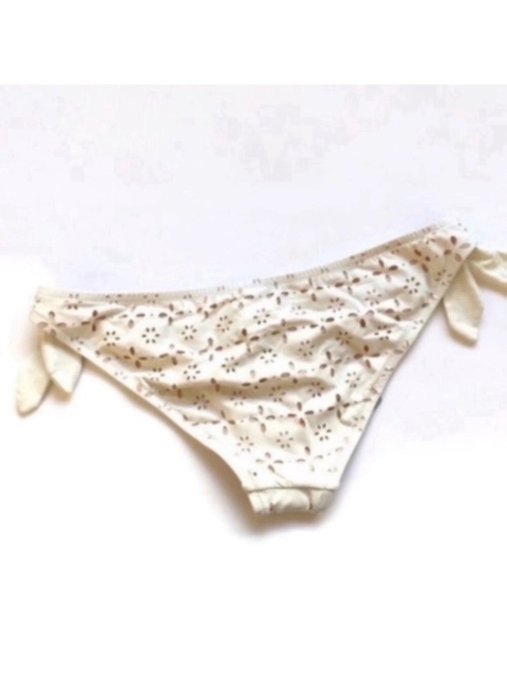 J. Crew Women’s White Eyelet Tie-Side Bikini Bottom size M - Picture 6 of 7